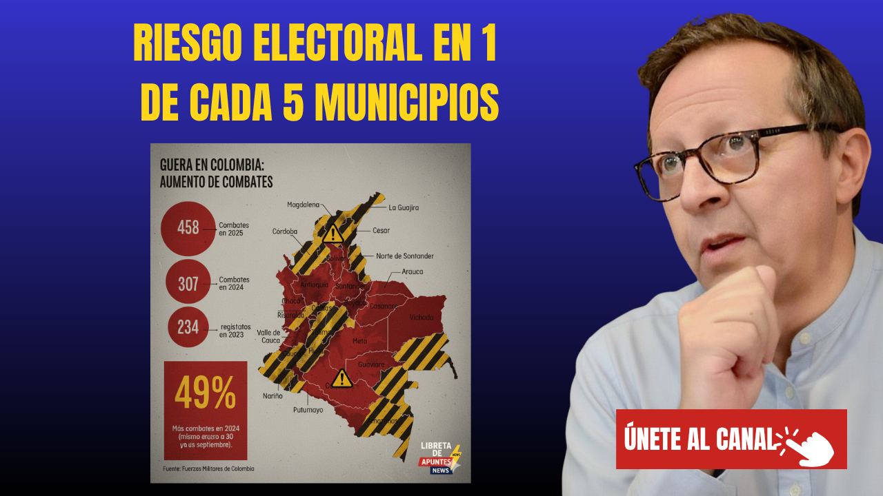 RIESGO ELECTORAL en Colombia 1 de cada 5 municipios bajo amenaza Petro, SENA y Trump Libreta de Apuntes