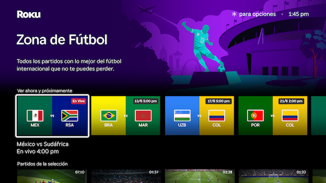 Roku zona de fútbol